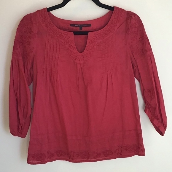 Marc Jacobs Embroidered Pull On Cotton Top - Picture 2 of 8